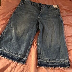 Frayed Hem Denim Culottes W31 Madewell